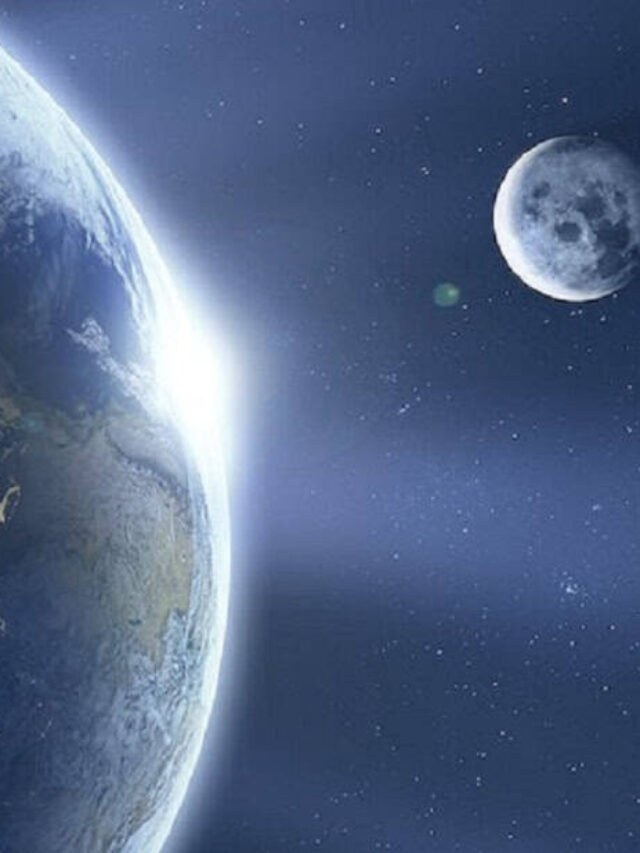 Free moon & Earth image, public domain night sky CC0 photo.