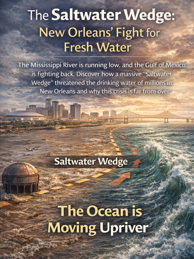 The Mississippi River is running low, and the Gulf of Mexico is fighting back. Discover how a massive "Saltwater Wedge" threatened the drinking water of millions in New Orleans and why this crisis is far from over.